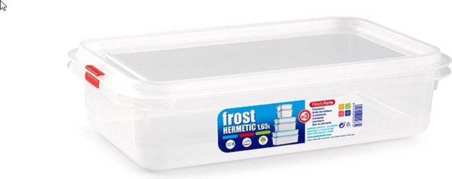 PLASTICFORTE 1x Diepvries Koelkast vershoudbakje met stevige deksel 1.65 liter 26 5 x 18 x 6 7 cm- Luchtdicht afgesloten