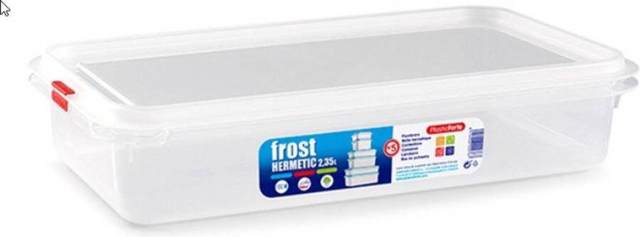 PLASTICFORTE 1x Diepvries Koelkast vershoudbakje met stevige deksel 2.35 liter 32 5 x 18 x 6 7 cm- Luchtdicht afgesloten