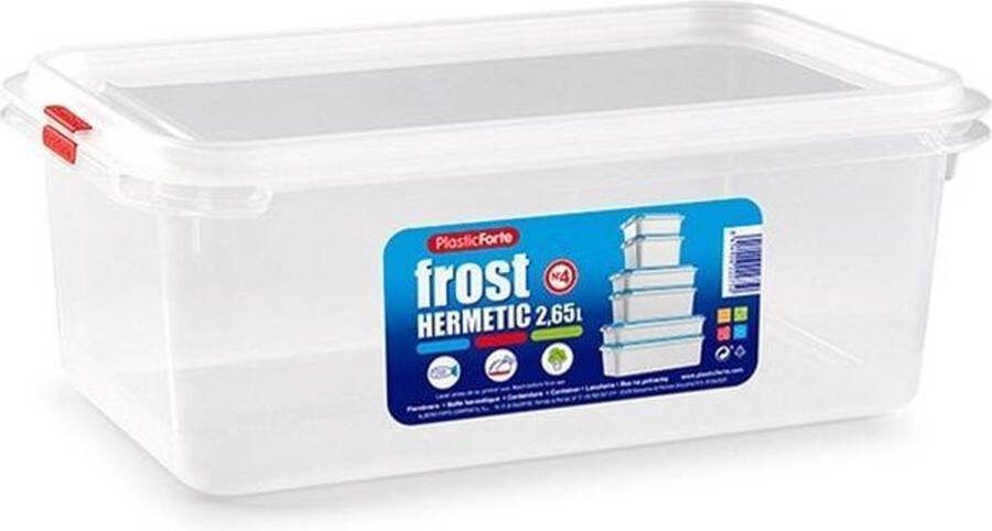PLASTICFORTE 1x Diepvries Koelkast vershoudbakje met stevige deksel 2.65 liter 26 5 x 16 3 x 10 cm- Luchtdicht afgesloten