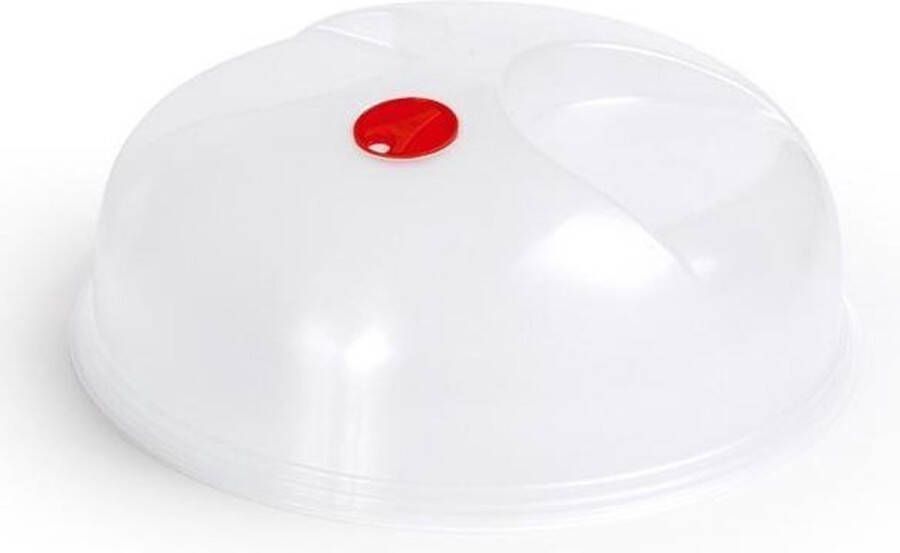 PLASTICFORTE 1x Keuken magnetrondeksel afdekschalen voor eten 24 cm wit keukenhulpmiddelen Magnetron afdekschalen deksels
