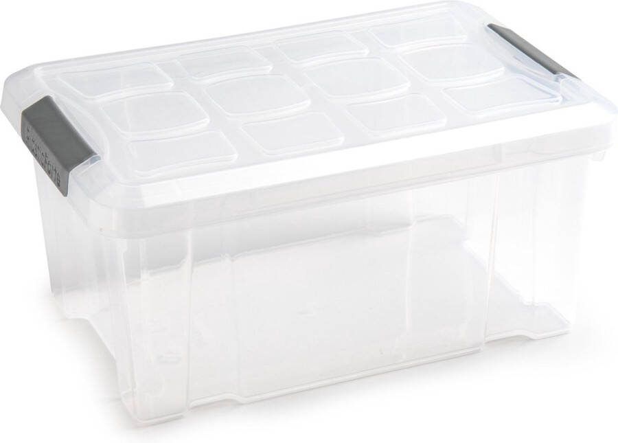 PLASTICFORTE 1x stuks Opslagbakken organizers met deksel 5 liter 29 x 19 x 14 cm transparant Opbergbakken