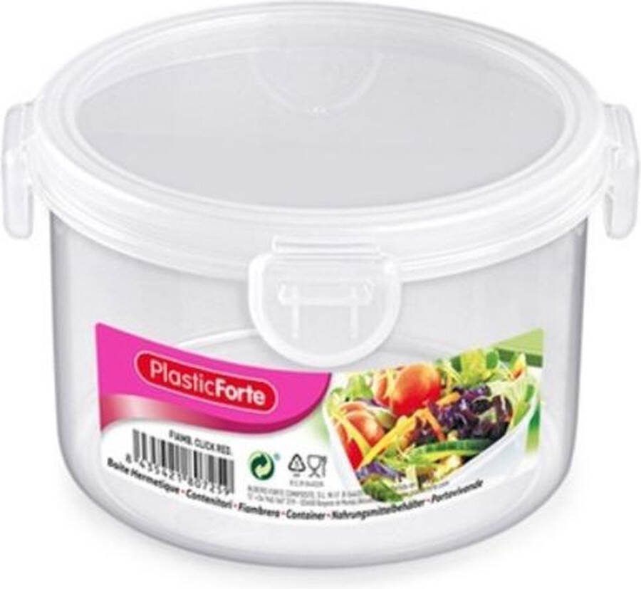 PLASTICFORTE 1x stuks ronde diepvries koelkast voedsel opslagbakje met stevige klik-deksel 1600 ml 18 x 18 x 9 5 cm