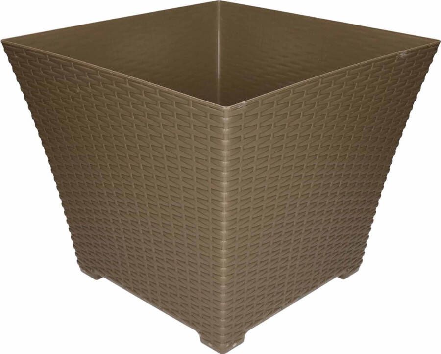 Forte Plastics 1x Taupe plantenbakken bloempotten 37 cm Woon tuinaccessoires decoratie Bloempotten plantenpotten voor binnen buiten