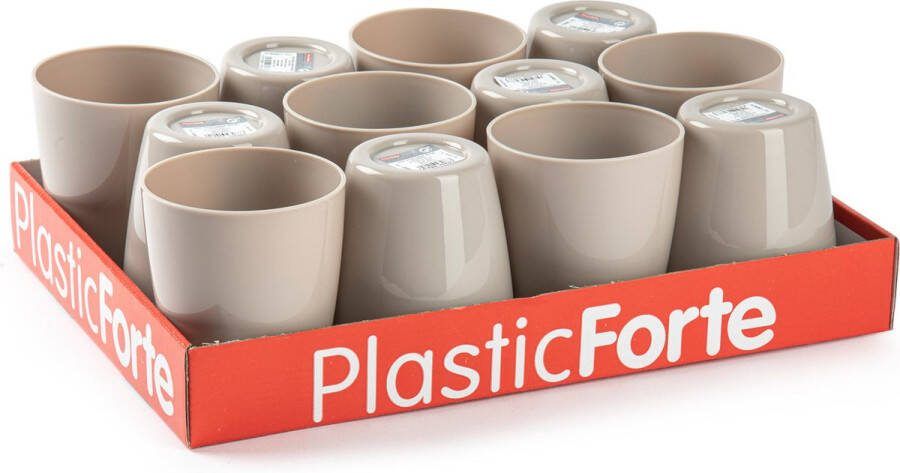 Forte Plastics 24x stuks Drinkglazen limonade glazen taupe 400 ml Sapglazen waterglazen onbreekbaar kunststof voor kinderen