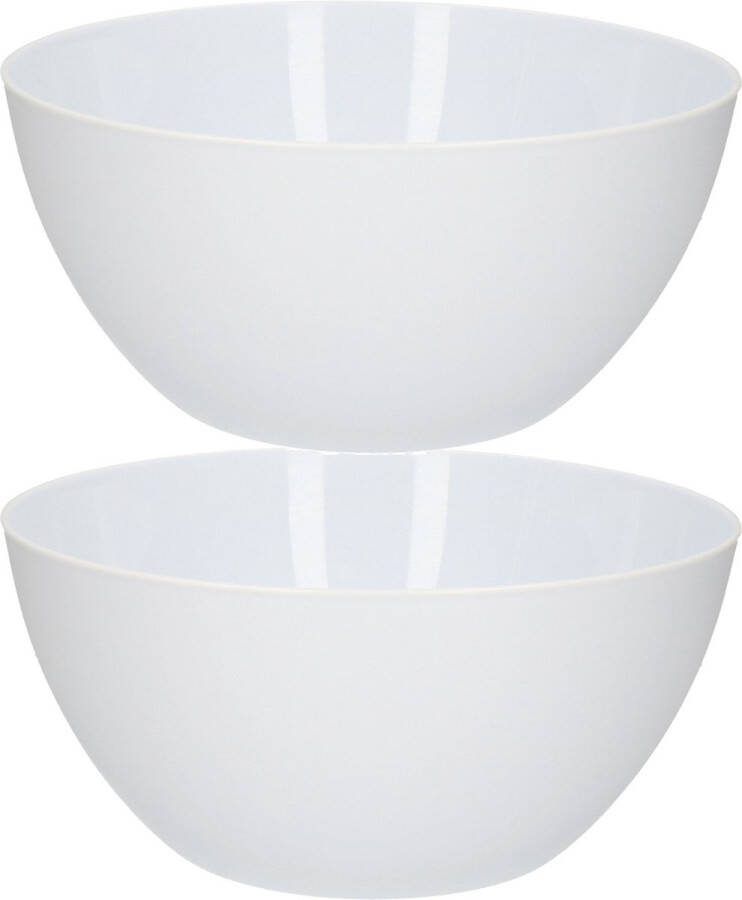 PLASTICFORTE 2x Schalen schaaltjes rond wit 750 ml Ontbijt snacks sauzen serveren Schaaltjes kommetjes van plastic Keukenbenodigdheden