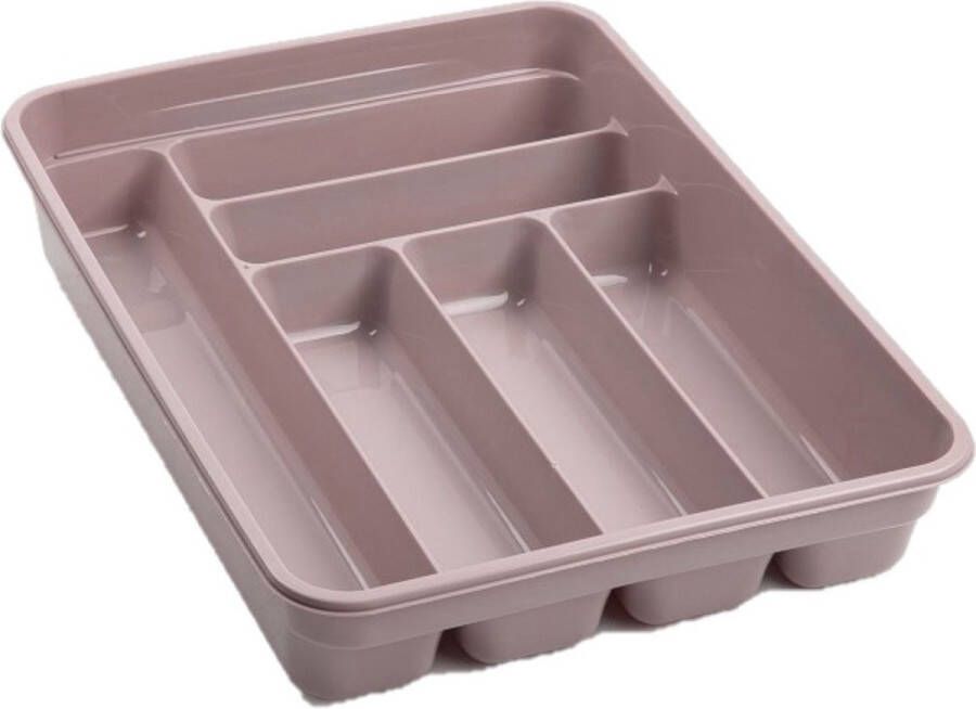 Forte Plastics 2x stuks bestekbakken bestekhouders 6-vaks roze 40 x 30 x 7 cm Keuken opberg accessoires