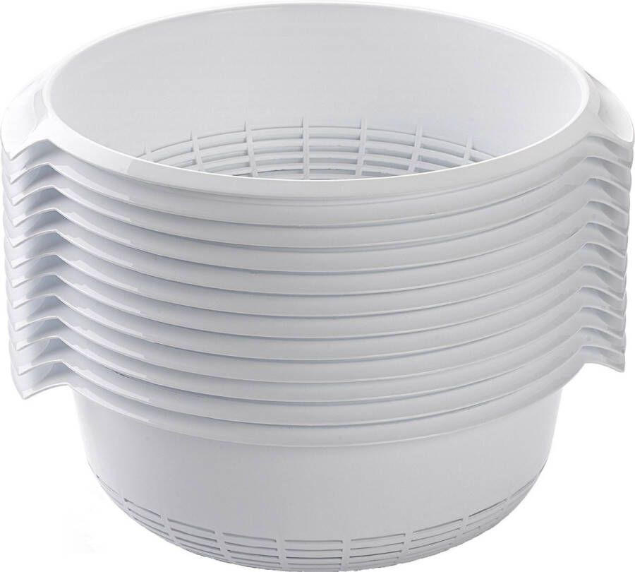 PLASTICFORTE 2x stuks groot Kunststof vergiet wit 30 x 27 x 10 cm Plastic vergieten keuken accessoires