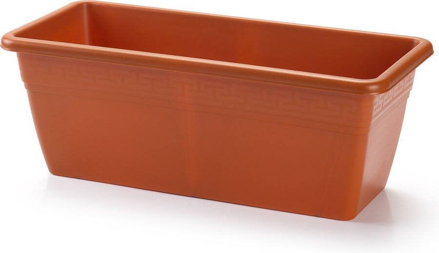 PLASTICFORTE 2x stuks plantenbak terra cotta rechthoekig 40 x 18 x 15 cm Bloembakken plantenbakken voor binnen buiten