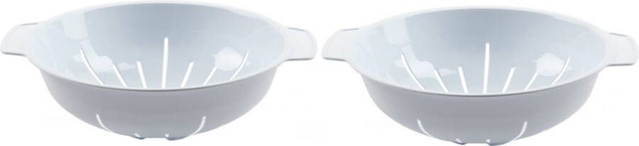 PLASTICFORTE 2x stuks stevig Kunststof vergiet wit 30 x 25 x 8 cm Plastic vergieten keuken accessoires