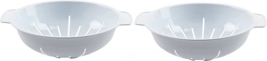 Forte Plastics 2x stuks stevig Kunststof vergiet wit 30 x 25 x 8 cm Plastic vergieten keuken accessoires