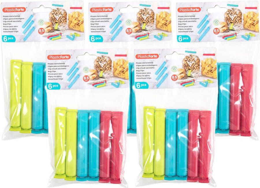 PLASTICFORTE 30x afsluitclips vershoudclips 8 cm keuken voedsel zakjes afsluiten Vershoudklemmen vershoudknijpers