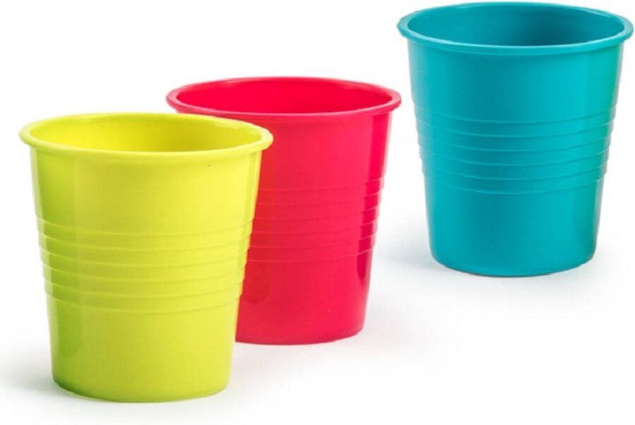 Forte Plastics 36x stuks Drinkglazen limonadeglazen gekleurd 200 ml Sapglazen waterglazen onbreekbaar kunststof voor kinderen