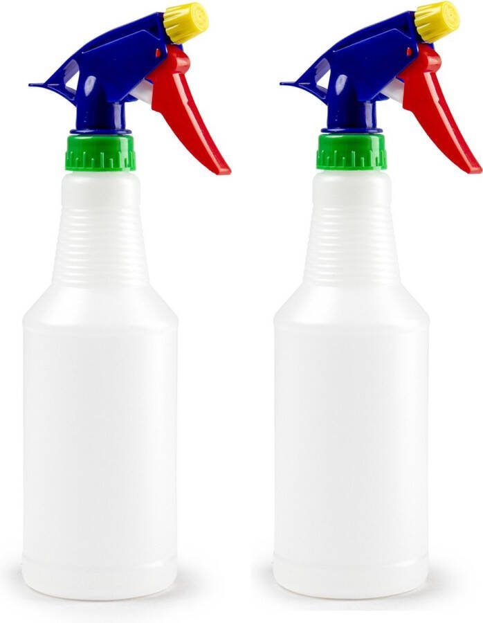 PLASTICFORTE 4x stuks waterverstuivers spuitflessen 500 ml transparant Plantenspuiten schoonmaakspuiten