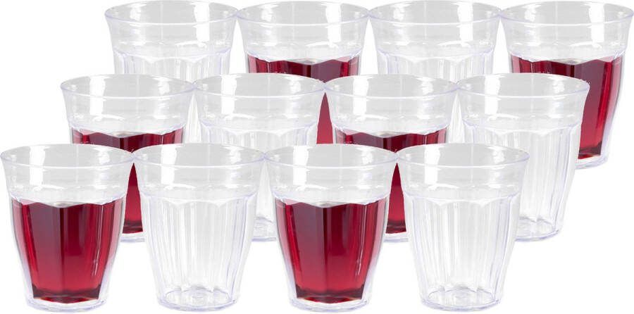 Forte Plastics 72x Kunststof drinkglazen waterglazen Picardie transparant 250 ml Sapglazen limonadeglazen onbreekbaar kunststof voor kinderen