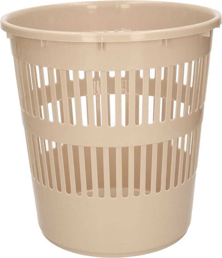 Forte Plastics Plasticforte Afvalbak vuilnisbak kantoor prullenbak plastic beige 28 cm Prullenmanden