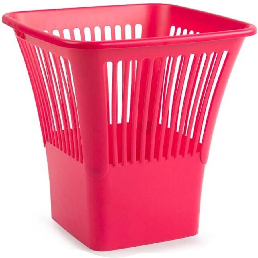Forte Plastics Plasticforte Afvalbak vuilnisbak kantoor prullenbak plastic fuchsia roze 30 cm Prullenmanden
