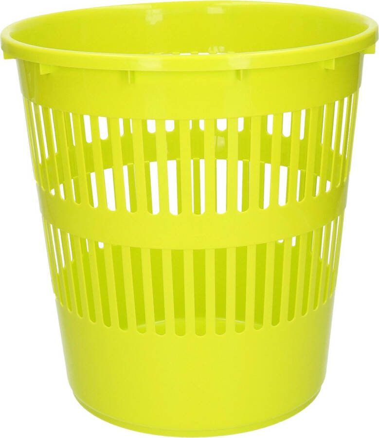 Forte Plastics Plasticforte Afvalbak vuilnisbak kantoor prullenbak plastic groen 28 cm Prullenmanden