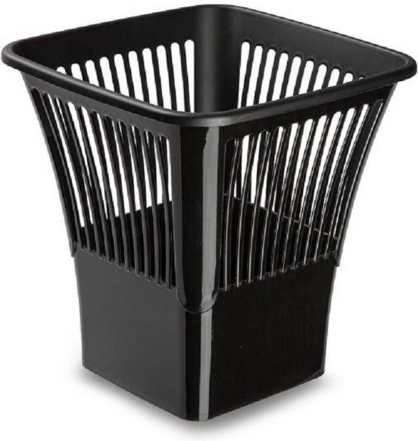 PLASTICFORTE Afvalbak vuilnisbak kantoor prullenbak plastic zwart 30 cm