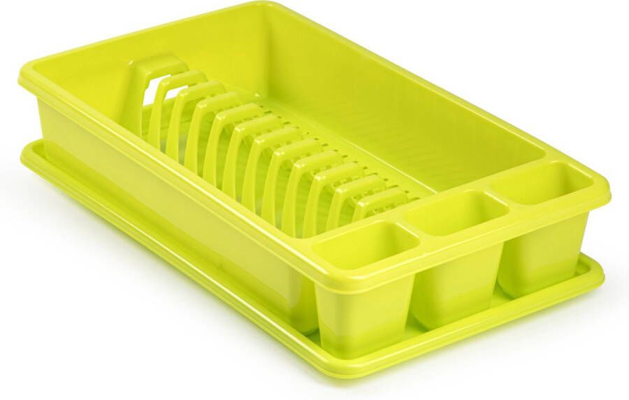 Forte Plastics Plasticforte Afwas afdruiprek met lekbak groen kunststof 45 x 26 x 9 cm Afdruiprekken