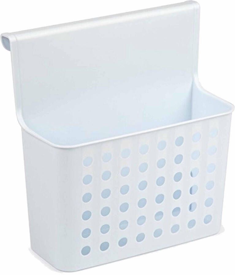 Forte Plastics 1x Badkamer keuken hang opbergmandjes organizers wit 26 cm Hangmandjes Kastmandjes Shampoo douche rekjes