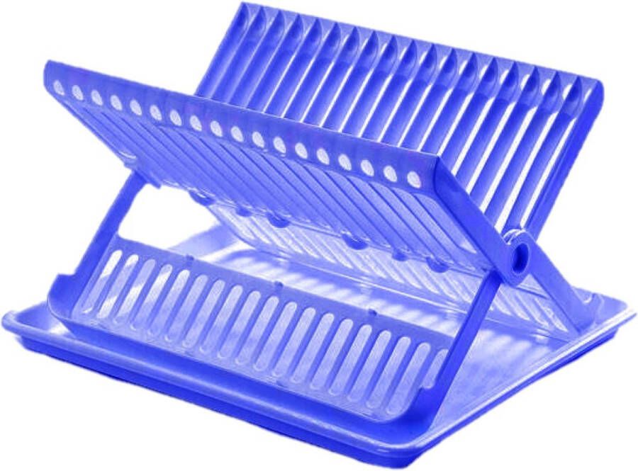 Forte Plastics Blauw afdruiprek 2-laags met lekbak 37 x 33 cm Keukenbenodigdheden Afwassen drogen Afdruiprekken met lekbak