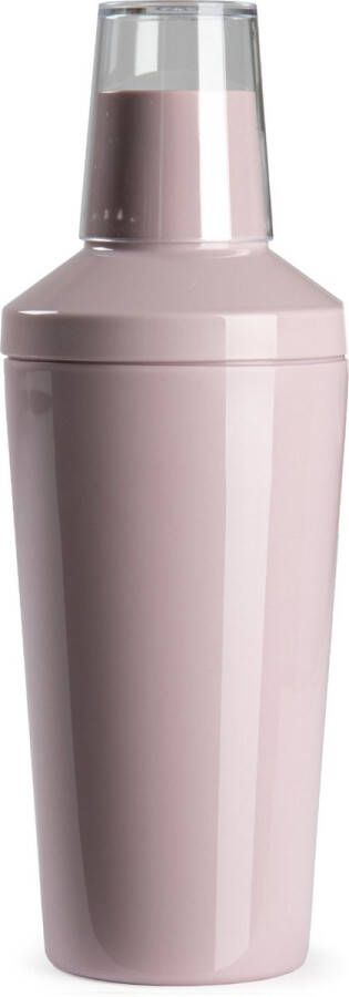 Forte Plastics Cocktailshaker van kunststof in het oud roze 500 ml 23 cm hoog Cocktailshakers