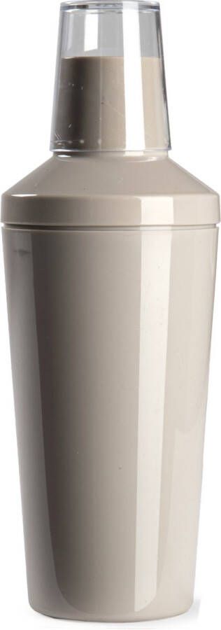 Forte Plastics Cocktailshaker van kunststof in het taupe beige 500 ml 22 cm hoog Cocktailshakers