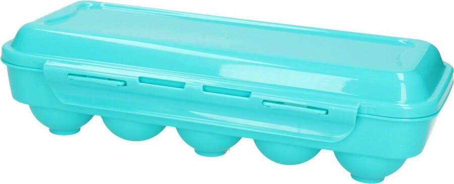 Forte Plastics Eierdoos koelkast organizer eierhouder 10 eieren blauw kunststof 27 x 12 5 cm Vershoudbakjes