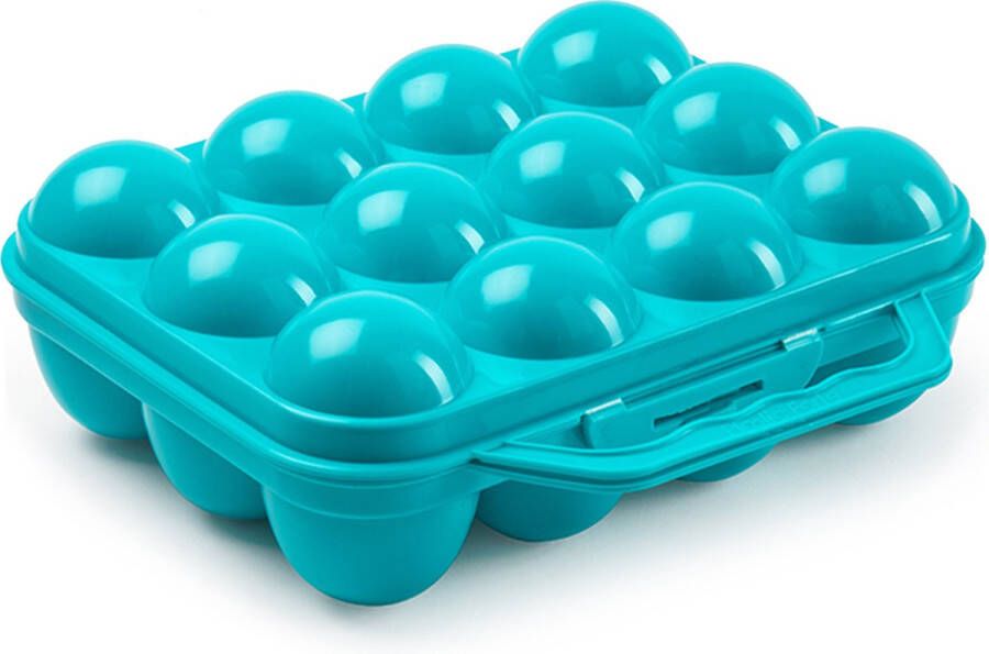 Forte Plastics Eierdoos koelkast organizer eierhouder 12 eieren blauw kunststof 20 x 18 5 cm Vershoudbakjes