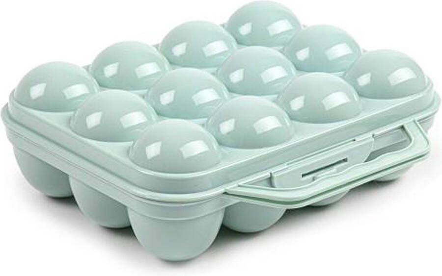 Forte Plastics Eierdoos koelkast organizer eierhouder 12 eieren mint groen kunststof 20 x 18 5 cm Vershoudbakjes