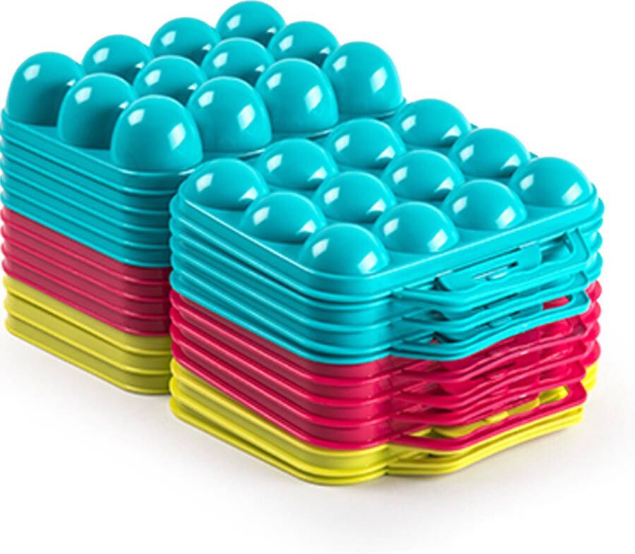 Forte Plastics Eierdoos koelkast organizer eierhouder 12 eieren roze kunststof 20 x 18 5 cm Vershoudbakjes