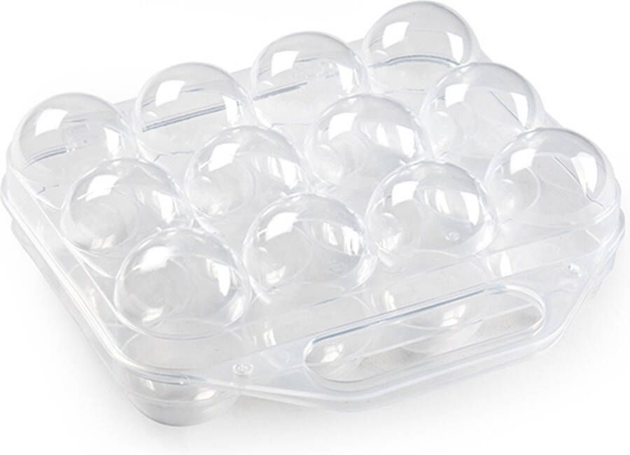 Forte Plastics Eierdoos koelkast organizer eierhouder 12 eieren transparant kunststof 20 x 19 cm Vershoudbakjes