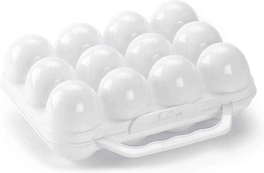 Forte Plastics Eierdoos koelkast organizer eierhouder 12 eieren wit kunststof 20 x 18 5 cm Vershoudbakjes