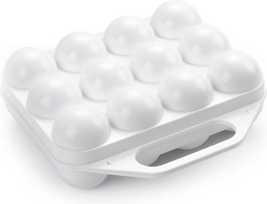 Forte Plastics Eierdoos koelkast organizer eierhouder 12 eieren wit kunststof 20 x 19 cm Vershoudbakjes