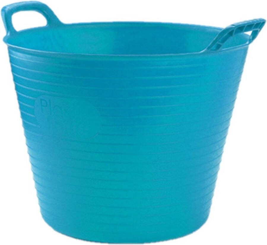 PLASTICFORTE flexibele emmer kuip blauw kunststof rond 25 liter 42 x 38 x 33 cm wasmanden tuinafval speelgoed