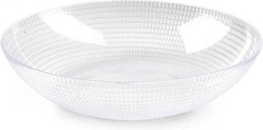 Forte Plastics Fruitschaal saladeschaal serveerschaal kunststof transparant D30 x H6.5 cm Fruitschalen
