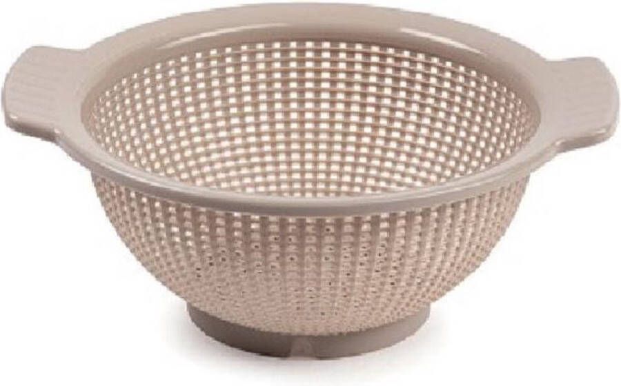 PLASTICFORTE Forte Plastics Keuken vergiet zeef kunststof Dia 23 cm x Hoogte 10 cm taupe