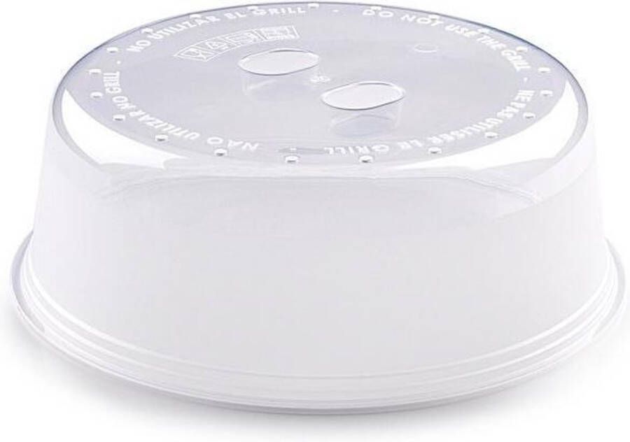 Forte Plastics 1x Keuken magnetrondeksel afdekschalen voor eten 27 cm wit Magnetrondeksel