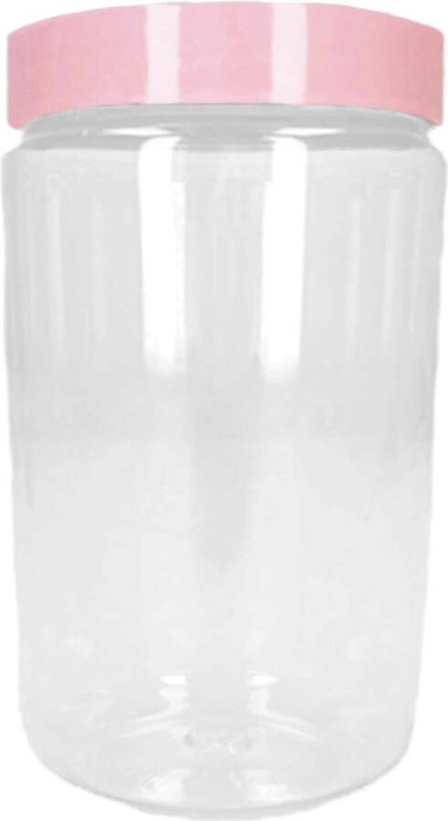 PLASTICFORTE Forte Plastics Voorraadpot bewaarpot 800 ml kunststof oud roze B10 x H15 cm