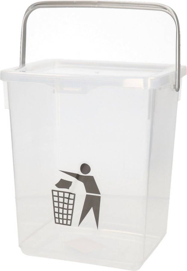 Forte Plastics Plasticforte Gft afvalbakje voor aanrecht 5L klein transparant afsluitbaar 20 x 17 x 23 cm compostbakje Pr