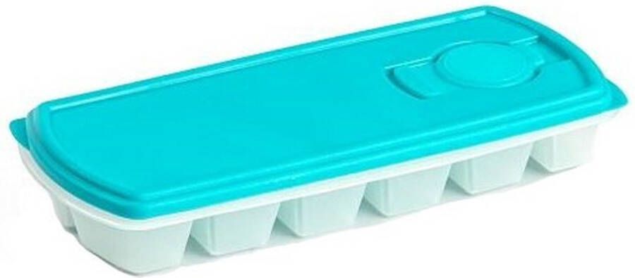 Forte Plastics PlasticForte IJsblokjesvorm met deksel 12 ijsklontjes kunststof lichtblauw IJsblokjesvormen