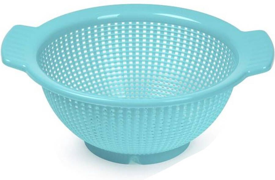Forte Plastics Plasticforte Keuken vergiet zeef kunststof -A Dia 23 cm x Hoogte 10 cm blauw Vergieten