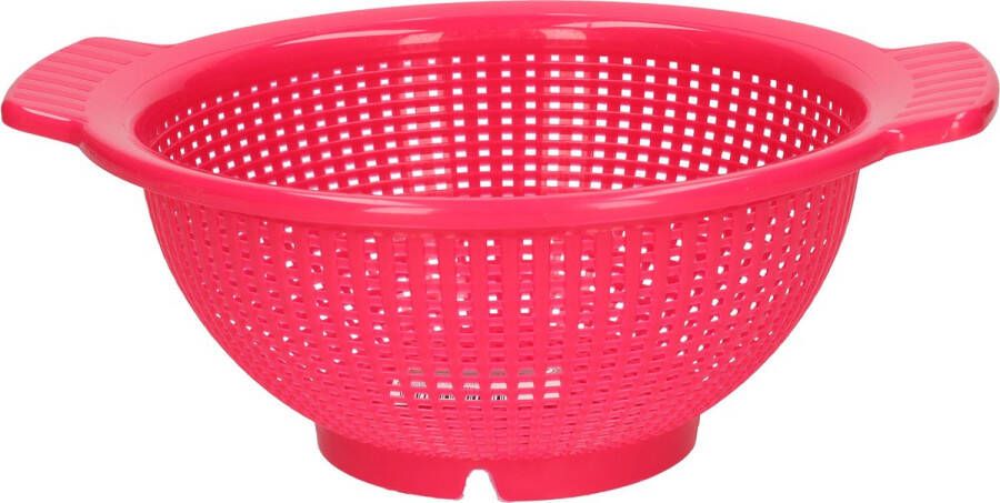 Forte Plastics Plasticforte Keuken vergiet zeef kunststof Dia 23 cm x Hoogte 10 cm fuchsia roze Vergieten