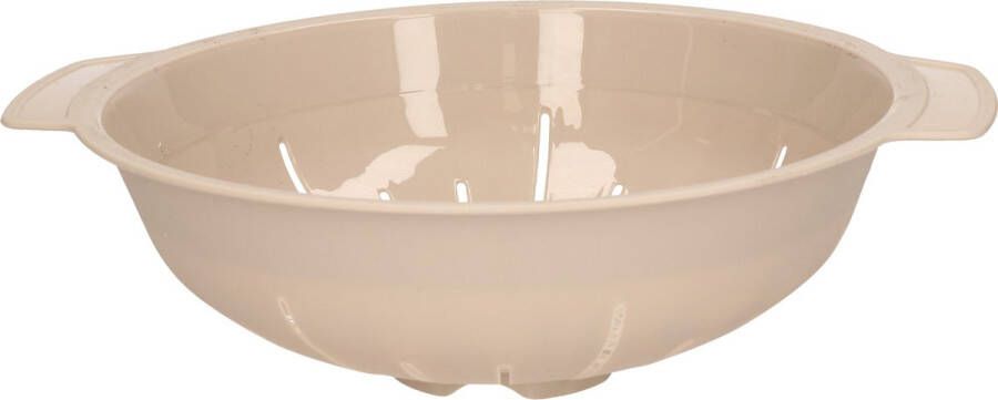 Forte Plastics Plasticforte Keuken vergiet zeef kunststof Dia 25 cm x Hoogte 8 cm beige Vergieten