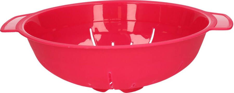 Forte Plastics Plasticforte Keuken vergiet zeef kunststof Dia 25 cm x Hoogte 8 cm fuchsia roze Vergieten