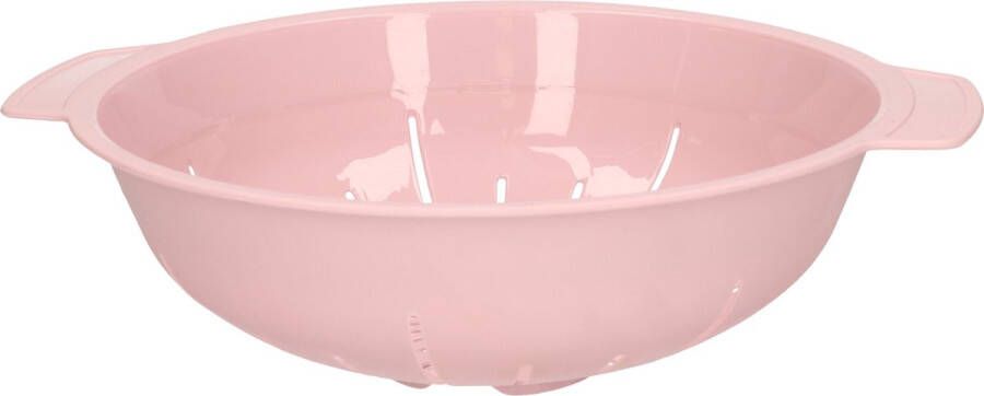 Forte Plastics Plasticforte Keuken vergiet zeef kunststof Dia 25 cm x Hoogte 8 cm roze Vergieten