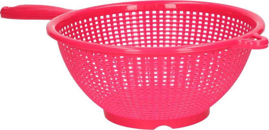 Forte Plastics Plasticforte Keuken vergiet zeef kunststof Dia 22 cm x Hoogte 10 cm fuchsia roze Vergieten