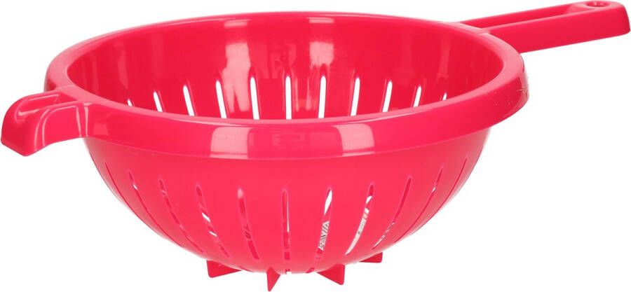 Forte Plastics Plasticforte Keuken vergiet zeef kunststof Dia 23 cm x Hoogte 10 cm fuchsia roze Vergieten