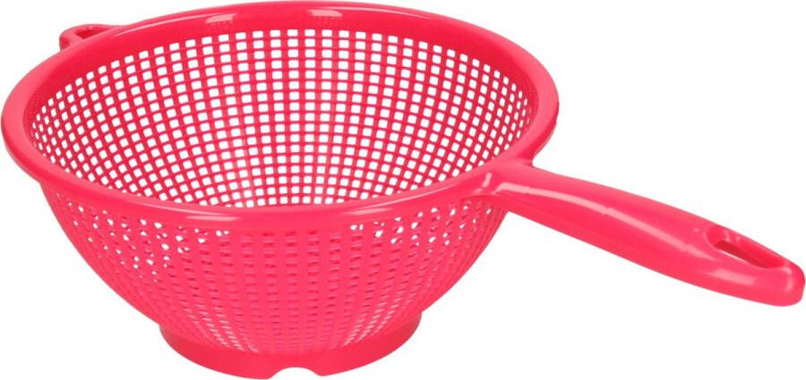 Forte Plastics Plasticforte Keuken vergiet zeef kunststof Dia 24 cm x Hoogte 11 cm fuchsia roze Vergieten