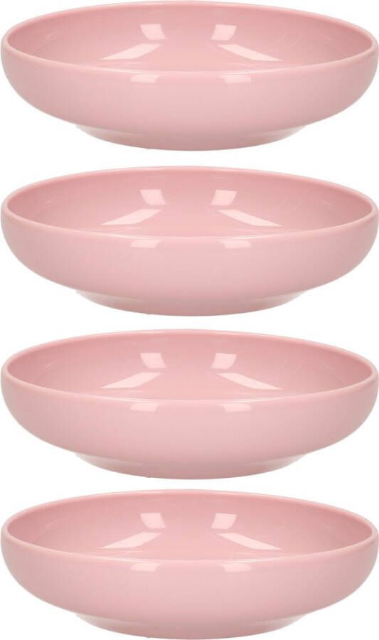 Forte Plastics Plasticforte Kommetje schaaltje 4x pastel roze D16 x 4 cm 520 ml kunststof Kommetjes